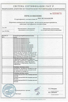Приложение к сертификату соответствия 1